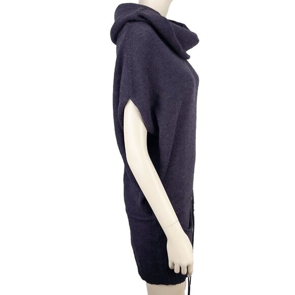 CHIARAMENTE Italy Lagenlook Convertible Knit Tunic Purple Wool Blend OS - Picture 5 of 6